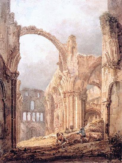 Thomas Girtin Interior of Lindisfarne Priory oil painting picture